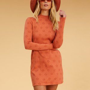 NWT Billabong x Salty Blonde Coconut Flowers Long Sleeve Bodycon Dress